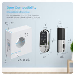 Lockly Vision Video Doorbell Smart Locks Satin Nickel Smart Wi-Fi and Bluetooth Touchscreen Keypad Electronic Deadbolt Lock