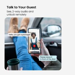 Lockly Vision Elite Video Doorbell Smart Locks Matte Black Smart Wi-Fi and Bluetooth Touchscreen Keypad Electronic Deadbolt Lock
