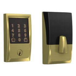 Schlage Encode Century Satin Brass Smart Wi-Fi and Bluetooth Touchscreen Keypad Electronic Deadbolt Lock