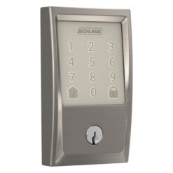 Schlage Encode Century Satin Nickel Smart Wi-Fi and Bluetooth Touchscreen Keypad Electronic Deadbolt Lock