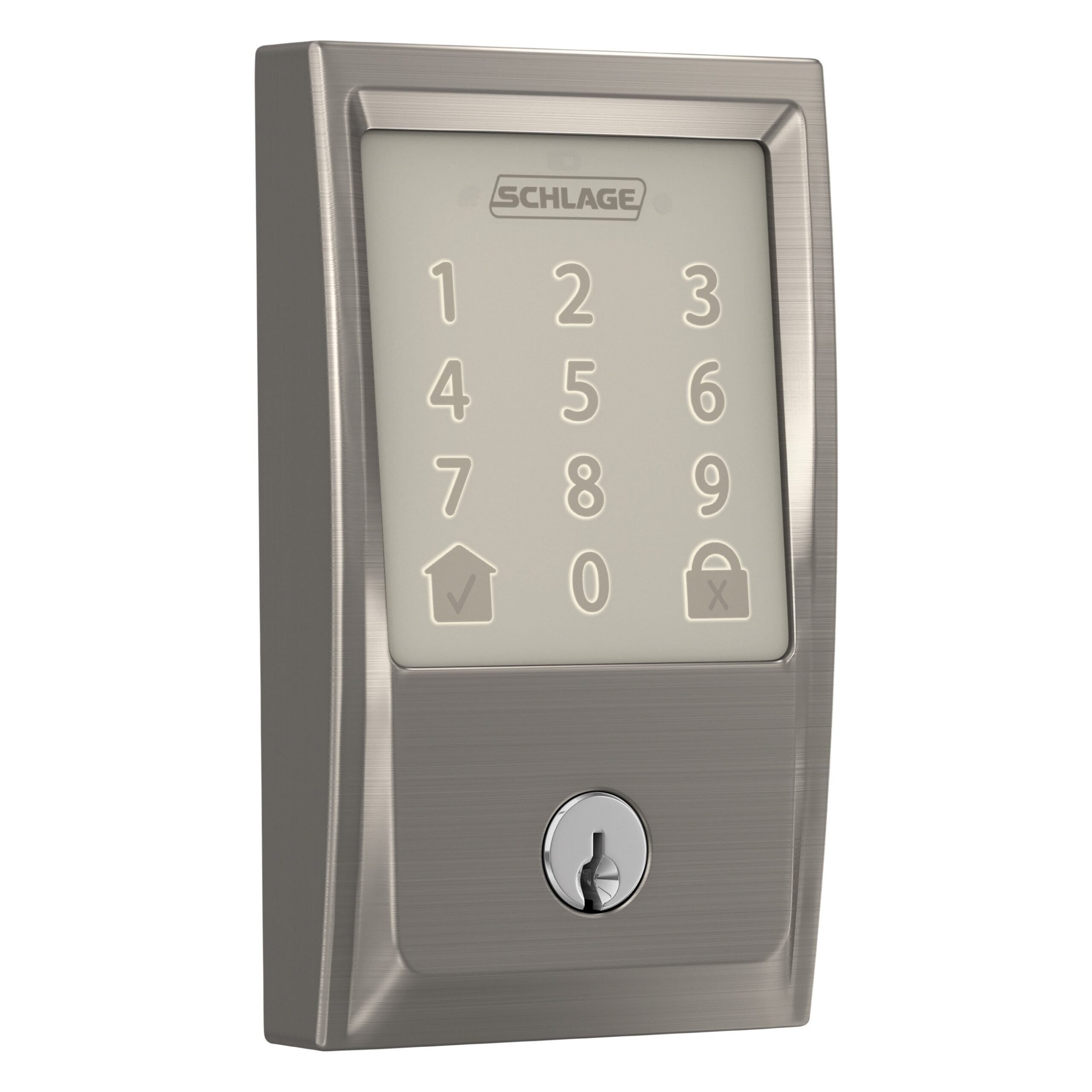 Schlage Encode Century Satin Nickel Smart Wi-Fi and Bluetooth Touchscreen Keypad Electronic Deadbolt Lock