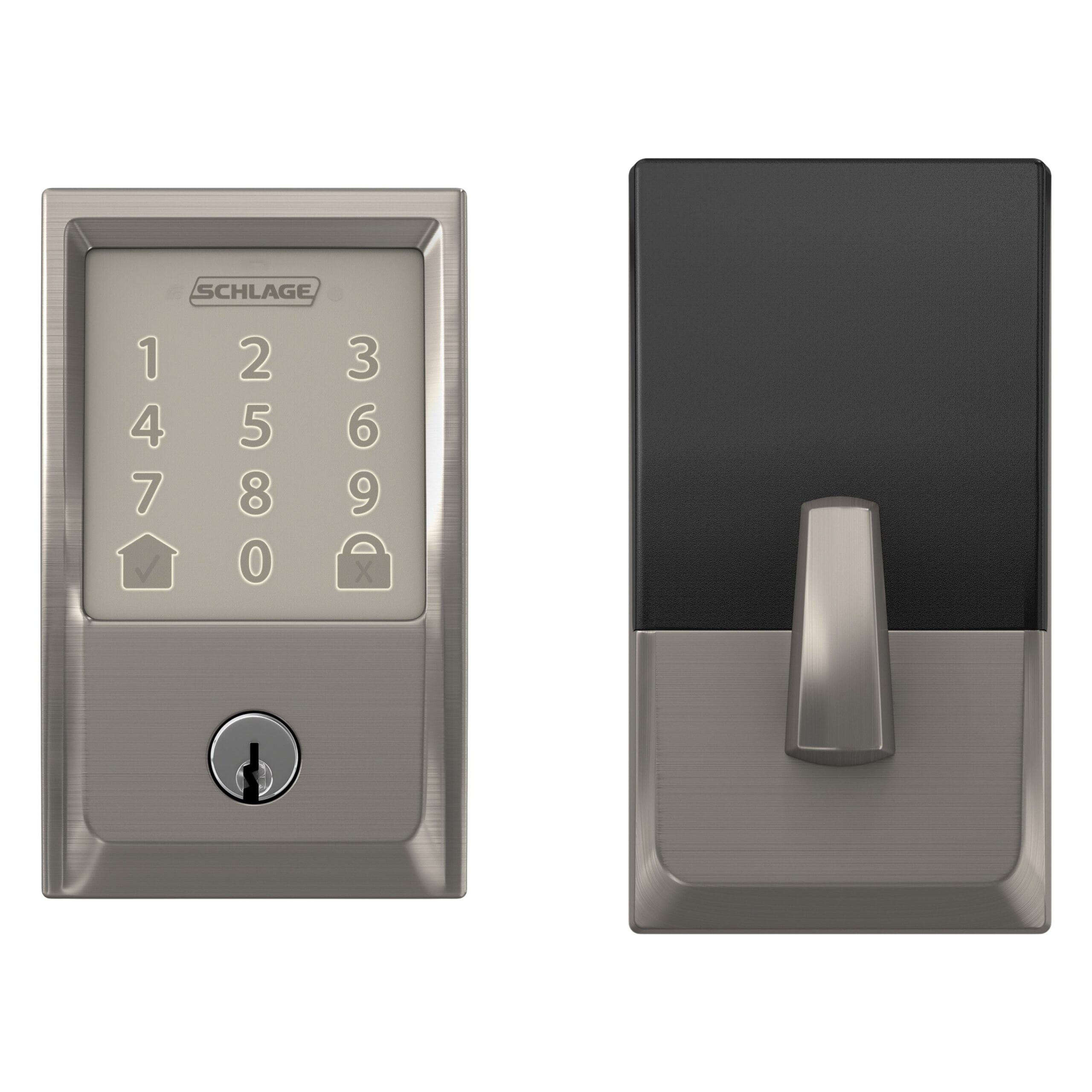 Schlage Encode Century Satin Nickel Smart Wi-Fi and Bluetooth Touchscreen Keypad Electronic Deadbolt Lock