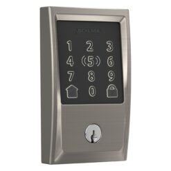 Schlage Encode Plus Century Satin Nickel Smart Wi-Fi and Bluetooth Touchscreen Keypad Electronic Deadbolt Lock