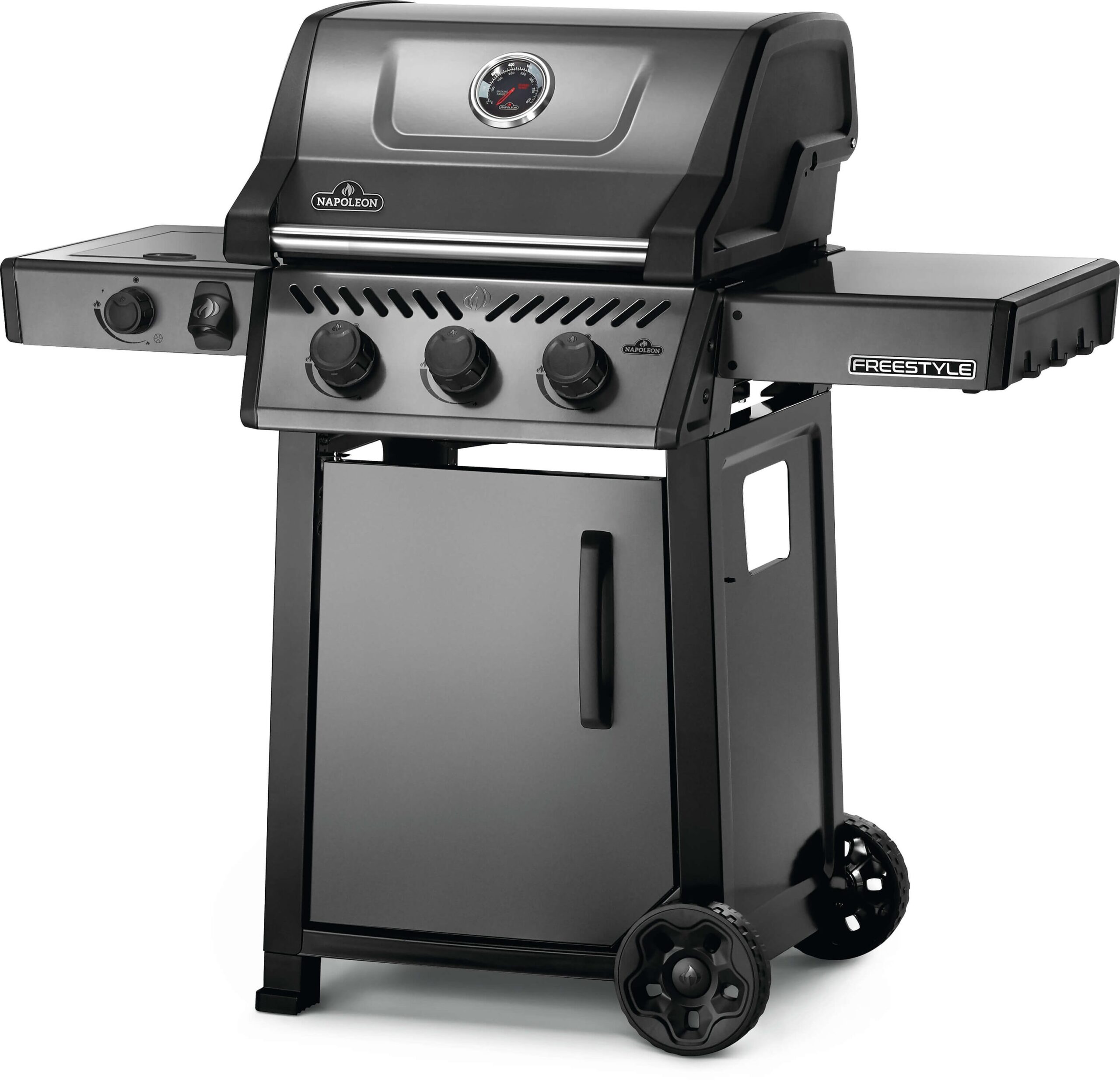 NAPOLEON Freestyle 365 Graphite Grey 3 -Burner Liquid Propane Gas Grill 1 -Side Burner