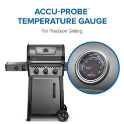 NAPOLEON Freestyle 365 Graphite Grey 3 -Burner Liquid Propane Gas Grill 1 -Side Burner