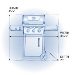 NAPOLEON Freestyle 365 Graphite Grey 3 -Burner Liquid Propane Gas Grill 1 -Side Burner