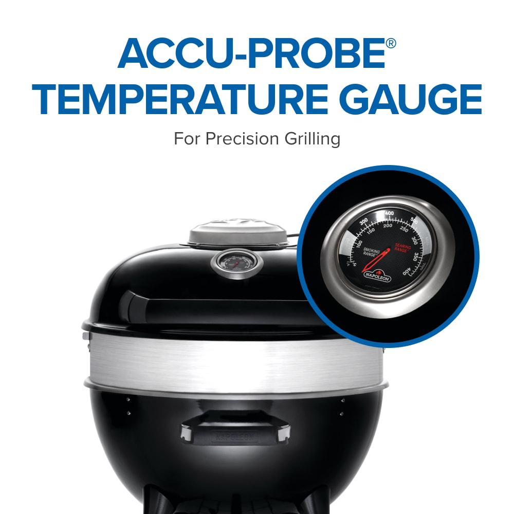 NAPOLEON PRO22 Leg Series 21.5-in W Black/Porcelain Kettle Charcoal Grill