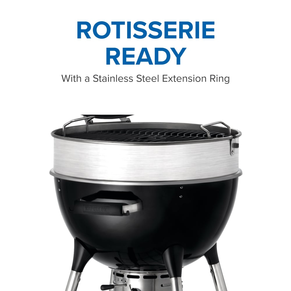 NAPOLEON PRO22 Leg Series 21.5-in W Black/Porcelain Kettle Charcoal Grill
