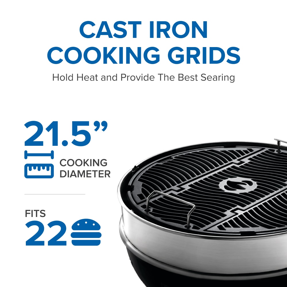 NAPOLEON PRO22 Leg Series 21.5-in W Black/Porcelain Kettle Charcoal Grill