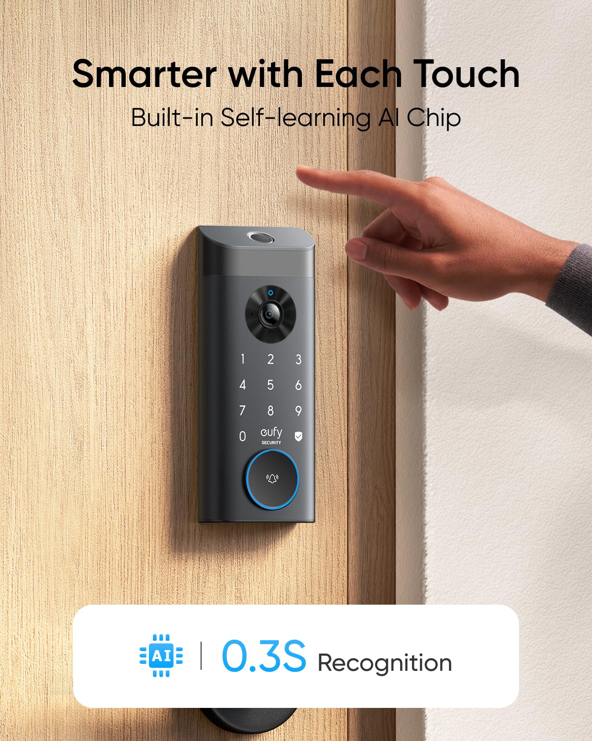 eufy Video Smart Lock E330 3-in-1 Camera/Doorbell/Fingerprint Lock Auto Lock App Control Easy Install
