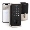 Kwikset Halo Select Plus Wi-Fi + Matter + Apple Home Keys Compatible Satin Nickel Smart Wi-Fi and Touchscreen Electronic Deadbolt Lock ft. SmartKey Security