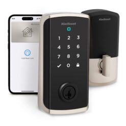 Kwikset Halo Select Plus Wi-Fi + Matter + Apple Home Keys Compatible Satin Nickel Smart Wi-Fi and Touchscreen Electronic Deadbolt Lock ft. SmartKey Security