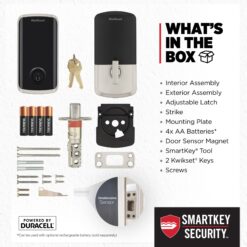 Kwikset Halo Select Plus Wi-Fi + Matter + Apple Home Keys Compatible Satin Nickel Smart Wi-Fi and Touchscreen Electronic Deadbolt Lock ft. SmartKey Security