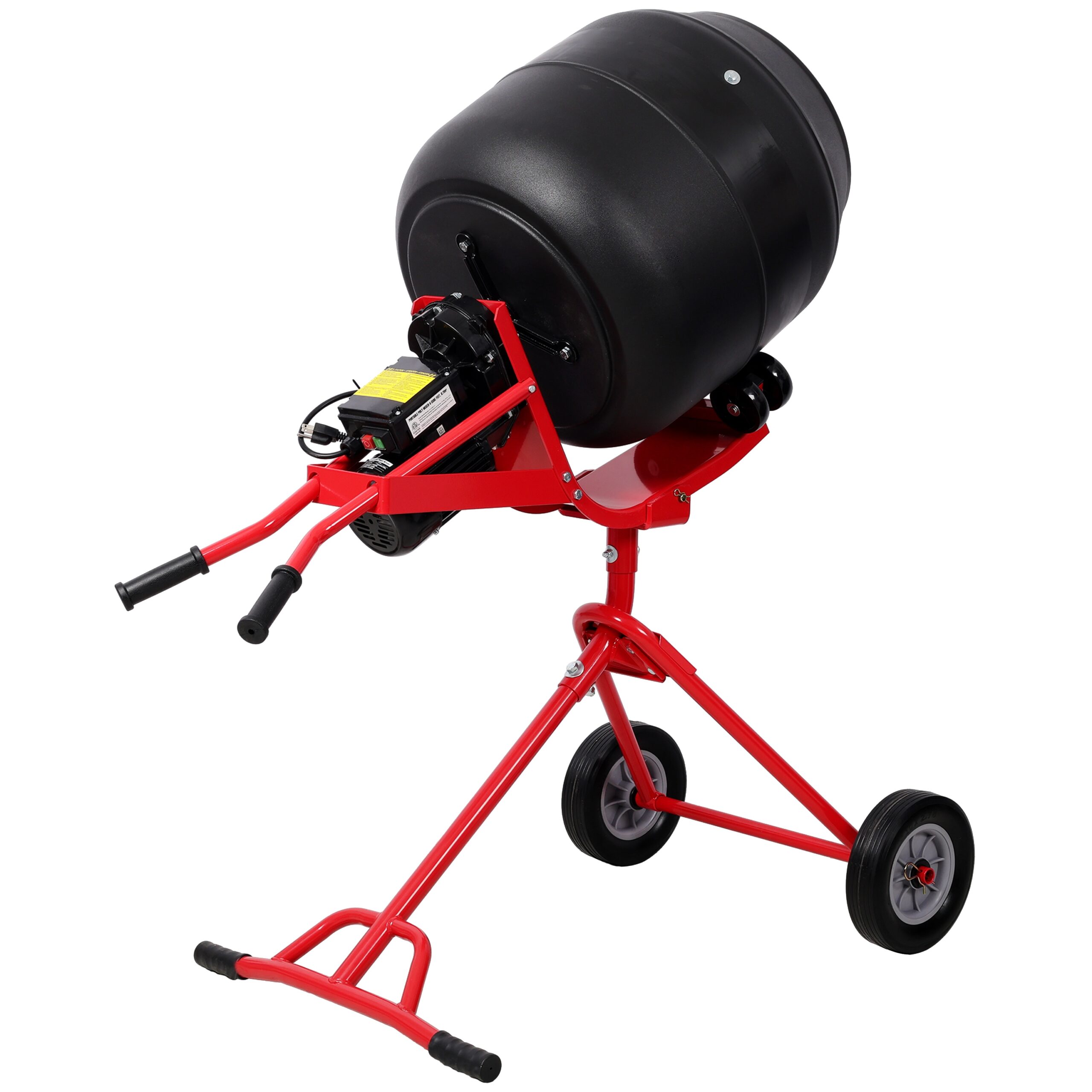 Huluwat 4 CUFT/110L Portable Electric Concrete Mixer Heavy Duty Poly Drum 110V/60Hz ETL Certificated for Mortar
