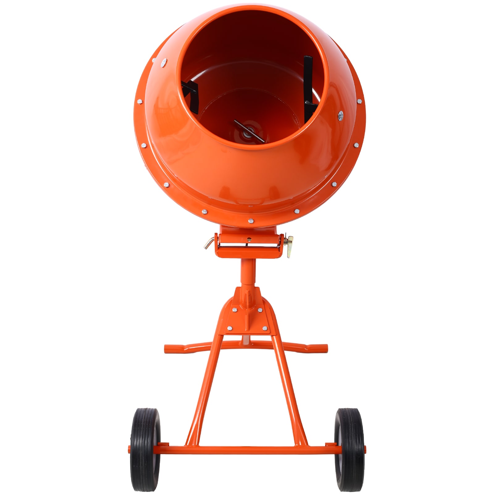 Tatayosi Orange 370-Watt Portable Electric Concrete Mixer Cement Mixing Barrow Machine Mixing Mortar with Wheel