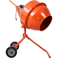 Tatayosi Orange 370-Watt Portable Electric Concrete Mixer Cement Mixing Barrow Machine Mixing Mortar with Wheel