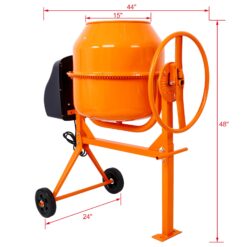 Tatayosi 5 Cu ft Orange Electric Portable Power Cement Concrete Mixer Machine for Mortar Stucco and Fodder