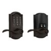 Schlage Encode Lever Camelot-Accent Aged Bronze Smart Wi-Fi and Bluetooth Touchscreen Keypad Electronic Handle Lock