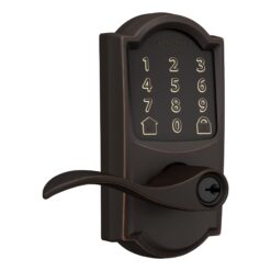 Schlage Encode Lever Camelot-Accent Aged Bronze Smart Wi-Fi and Bluetooth Touchscreen Keypad Electronic Handle Lock