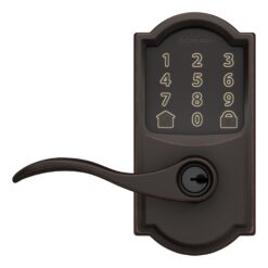 Schlage Encode Lever Camelot-Accent Aged Bronze Smart Wi-Fi and Bluetooth Touchscreen Keypad Electronic Handle Lock