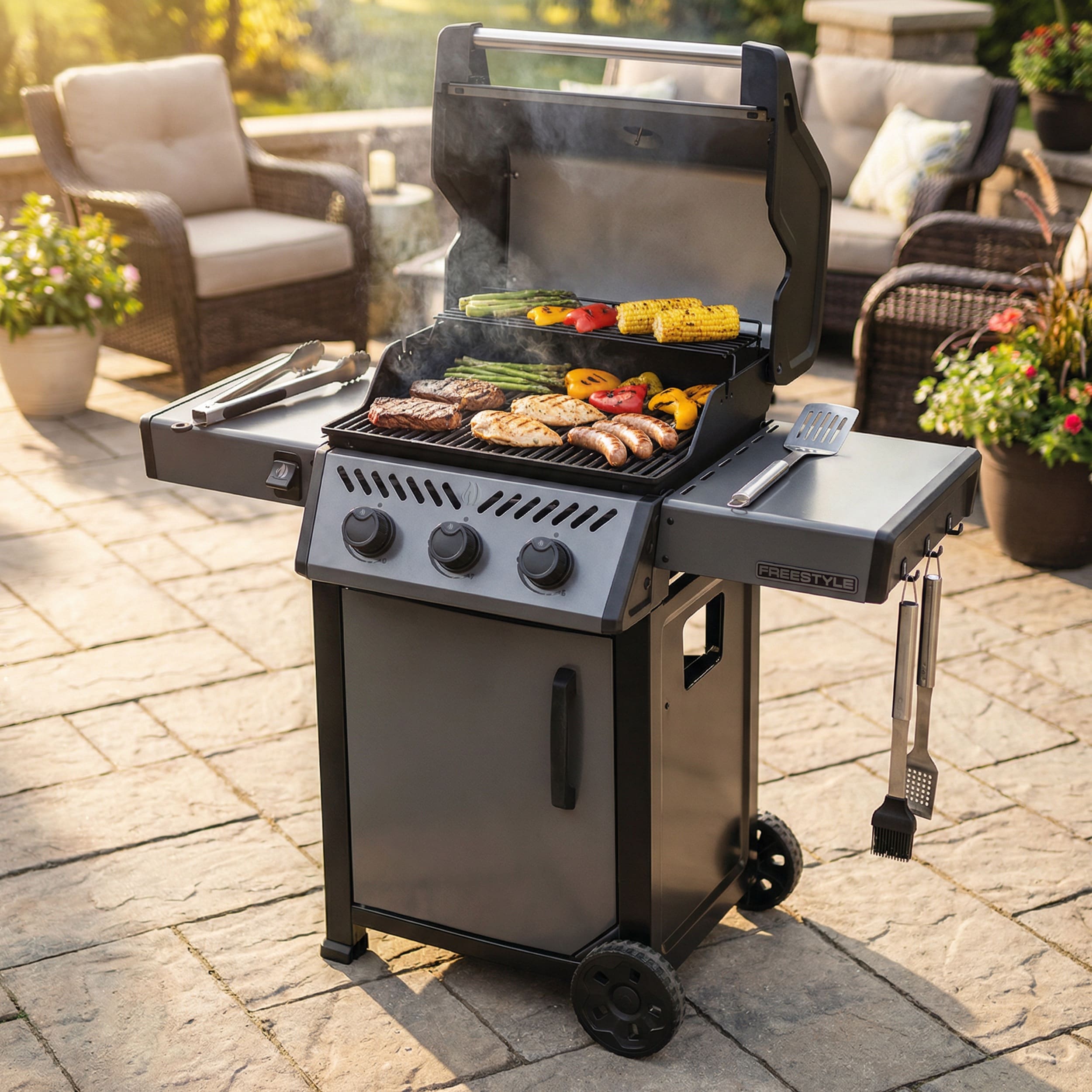 NAPOLEON Freestyle 365 Graphite Grey 3 -Burner Infrared Natural Gas Grill