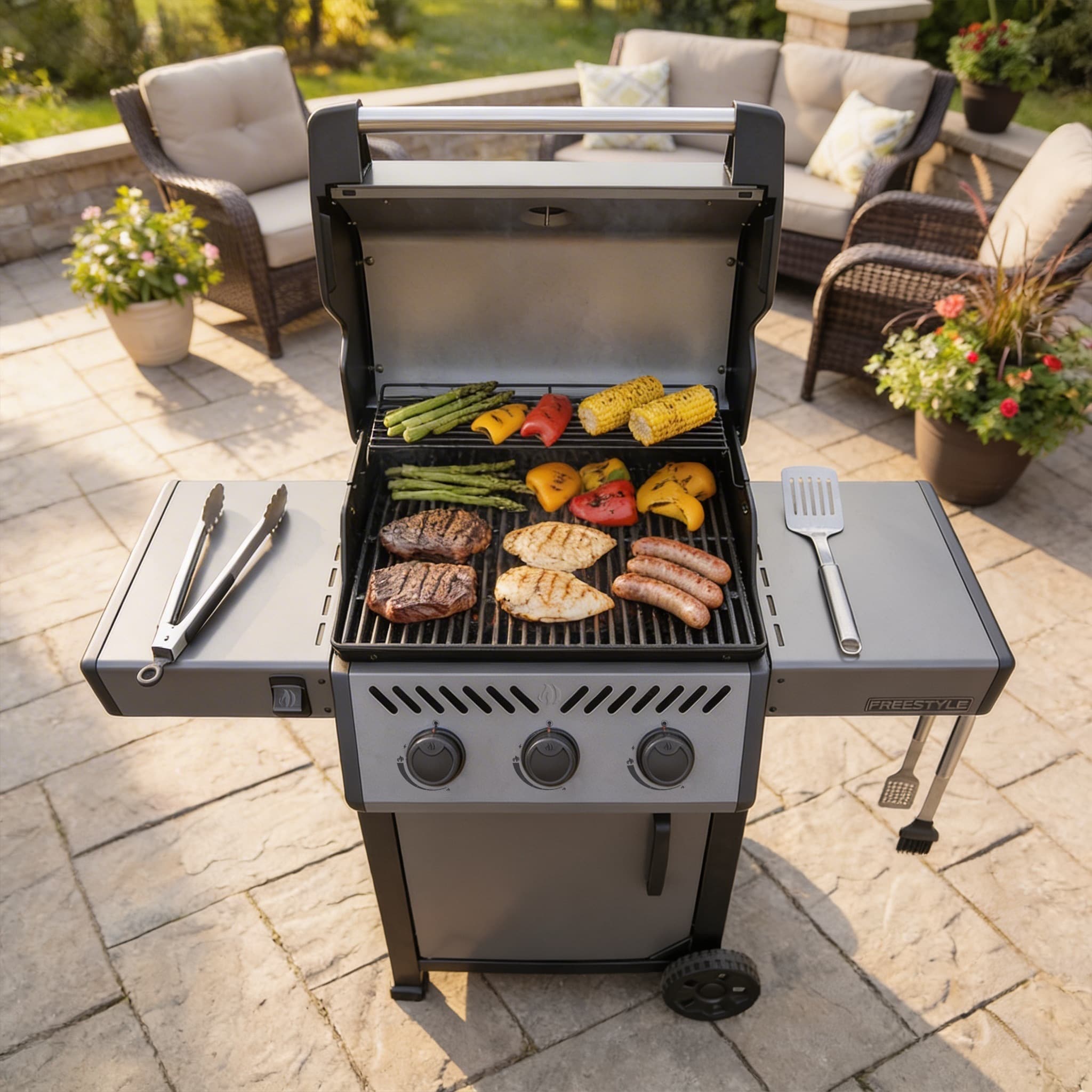 NAPOLEON Freestyle 365 Graphite Grey 3 -Burner Infrared Natural Gas Grill