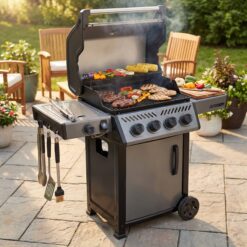 NAPOLEON Freestyle 425 Graphite Grey 4 -Burner Liquid Propane Gas Grill 1 -Side Burner