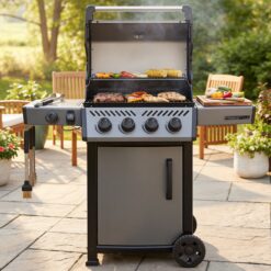 NAPOLEON Freestyle 425 Graphite Grey 4 -Burner Liquid Propane Gas Grill 1 -Side Burner