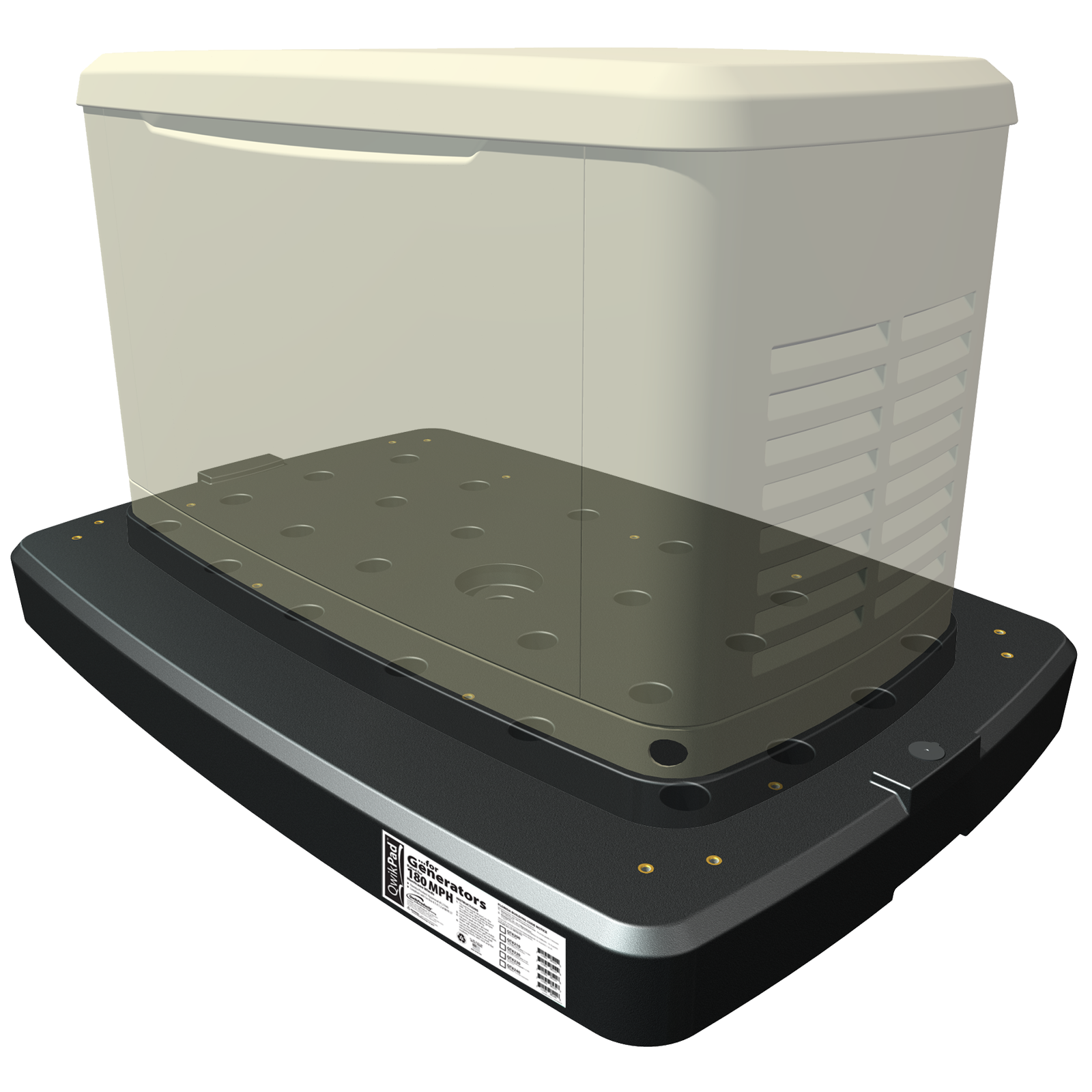 QwikProducts QwikPad for Generators Generac/Honeywell Kohler Cummins Briggs Stratton Base pad