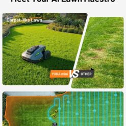 MAMMOTION YUKA mini RTK + AI Vision Robotic Lawn Mower (1/8 to 1/4 acre)