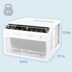 Keystone Inverter Medium Room Window Air Conditioner with Heater, Remote Included ( 115-Volt , 8000-BTU )