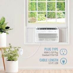 Keystone Inverter Medium Room Window Air Conditioner with Heater, Remote Included ( 115-Volt , 8000-BTU )