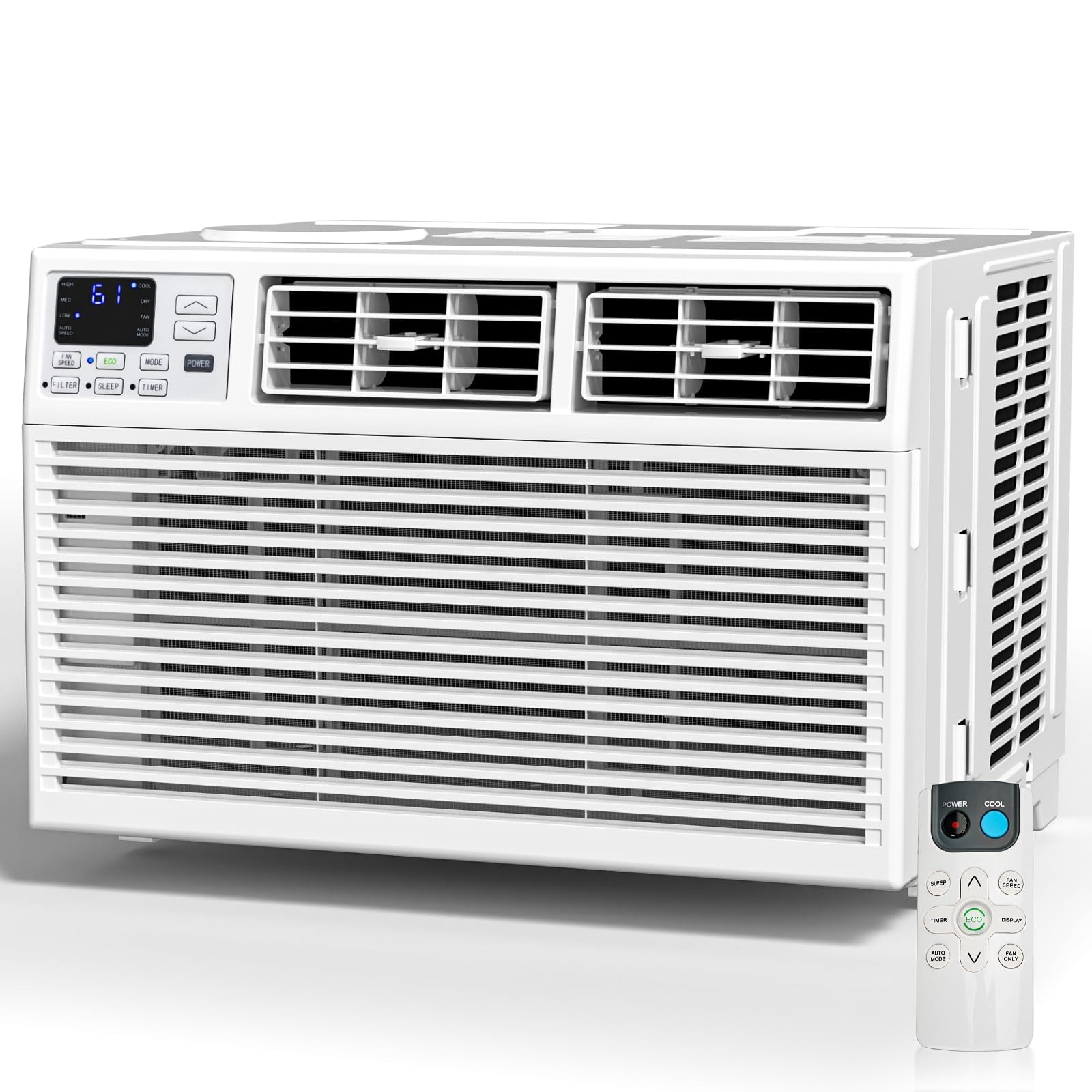 Antarctic Star 120-Volt 8000-BTU White Medium Room Window Air Conditioner Remote Included