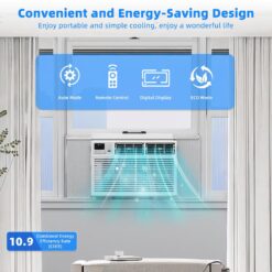 Antarctic Star 120-Volt 8000-BTU White Medium Room Window Air Conditioner Remote Included