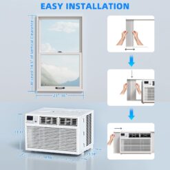 Antarctic Star 120-Volt 8000-BTU White Medium Room Window Air Conditioner Remote Included