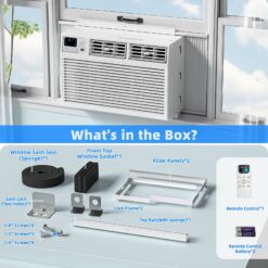 Antarctic Star 120-Volt 8000-BTU White Medium Room Window Air Conditioner Remote Included