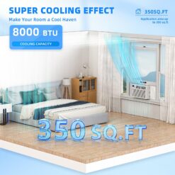 Antarctic Star 120-Volt 8000-BTU White Medium Room Window Air Conditioner Remote Included