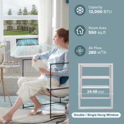 Antarctic Star 12000-BTU 115-Volt Medium Room Window Air Conditioner Remote Included