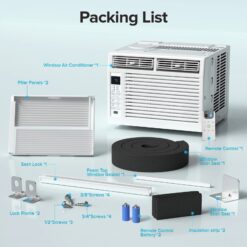 Antarctic Star 6000-BTU 115-Volt Small Room Window Air Conditioner Remote Included