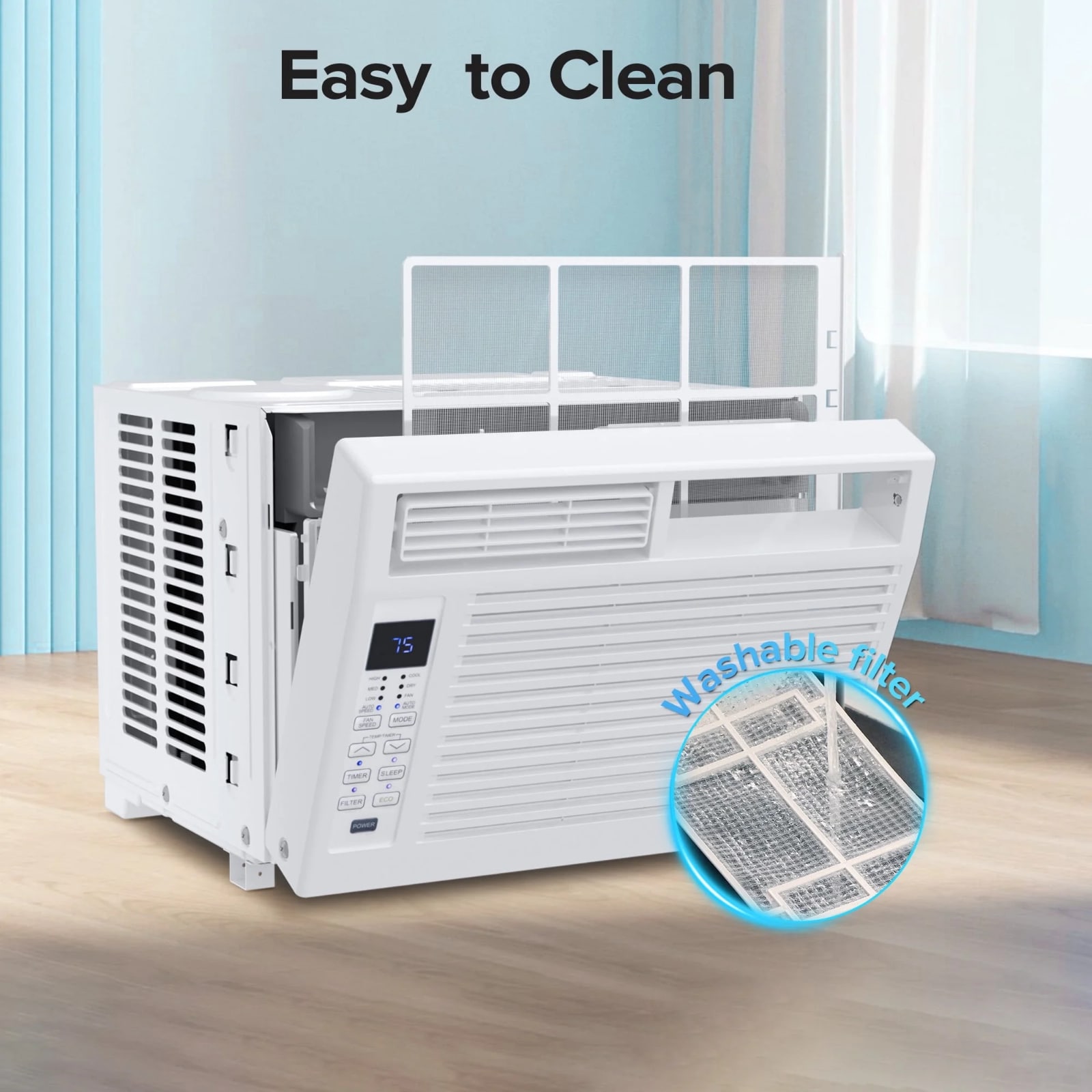 Antarctic Star 6000-BTU 115-Volt Small Room Window Air Conditioner Remote Included