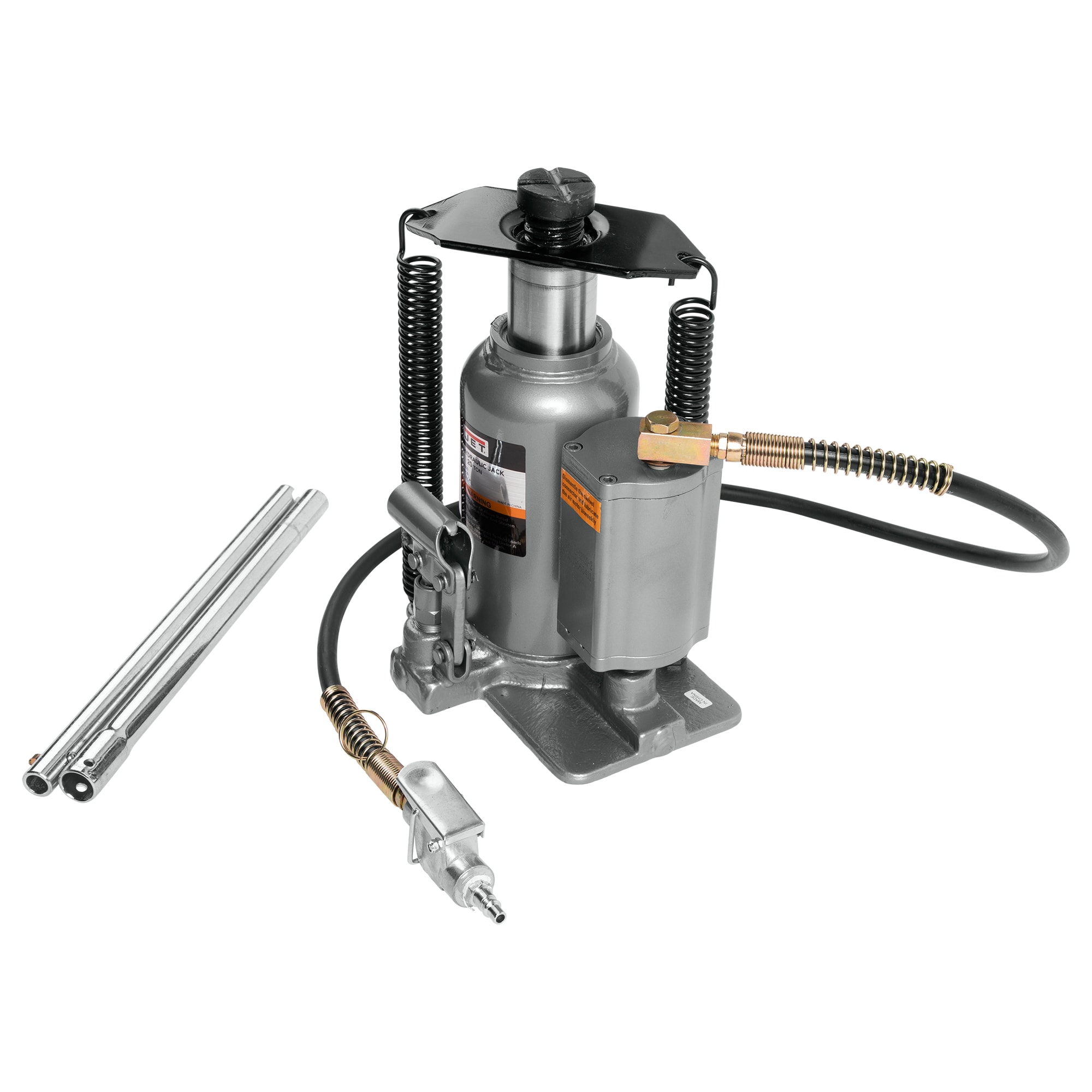 JET Gray 20-Ton Steel Air/Hydraulic Bottle jack