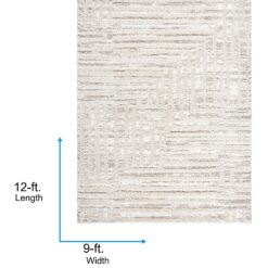 Origin 21 Alabaster Stone 9 x 12 (ft) Loomed Polyester Neutral Rectangular Indoor Geometric Industrial Spot Clean Only Pet Friendly Area rug