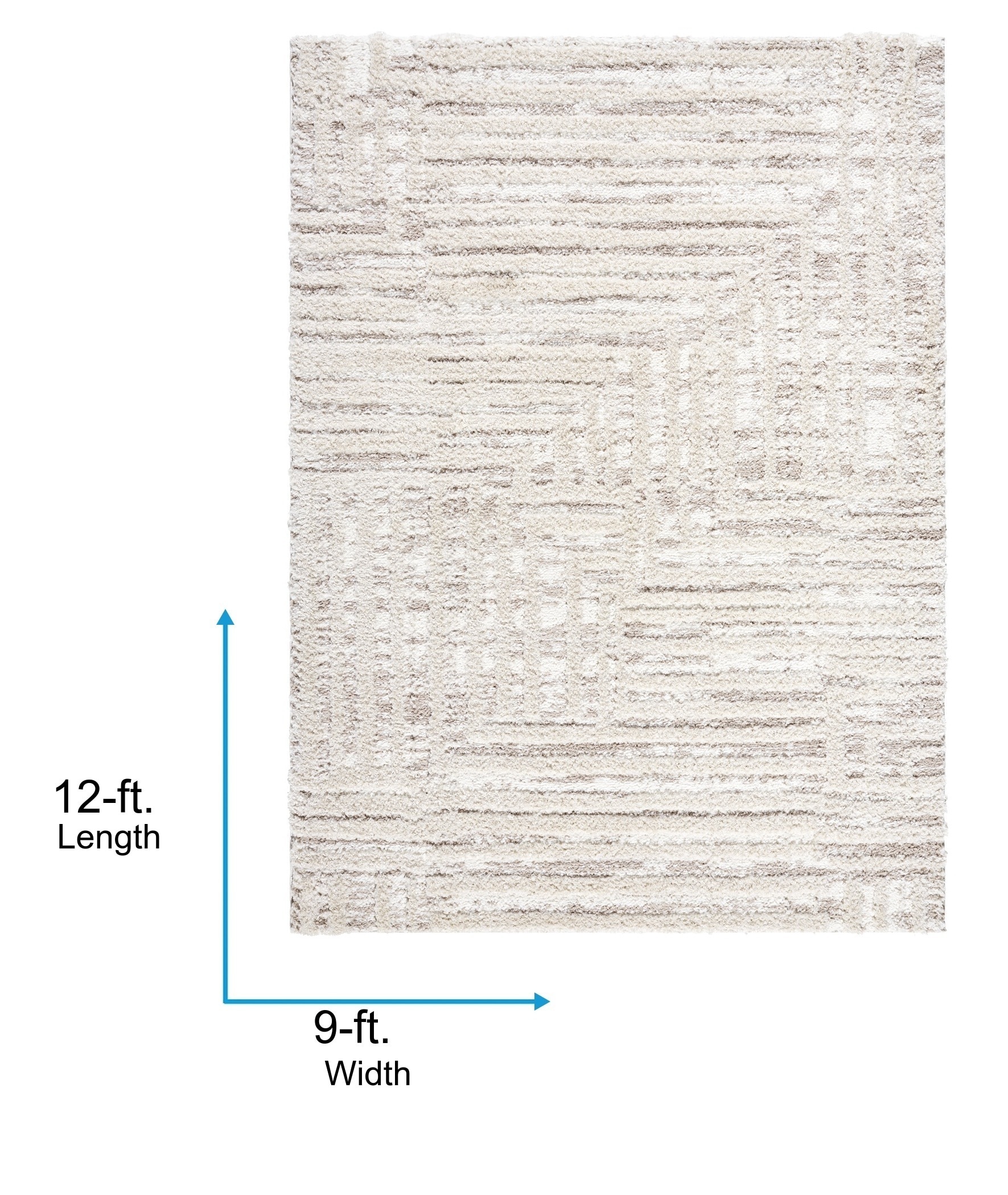 Origin 21 Alabaster Stone 9 x 12 (ft) Loomed Polyester Neutral Rectangular Indoor Geometric Industrial Spot Clean Only Pet Friendly Area rug