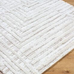 Origin 21 Alabaster Stone 9 x 12 (ft) Loomed Polyester Neutral Rectangular Indoor Geometric Industrial Spot Clean Only Pet Friendly Area rug