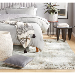 Origin 21 Beige Shimmer 9 x 12 (ft) Loomed Polyester Beige Rectangular Indoor Abstract Spot Clean Only Pet Friendly Area rug