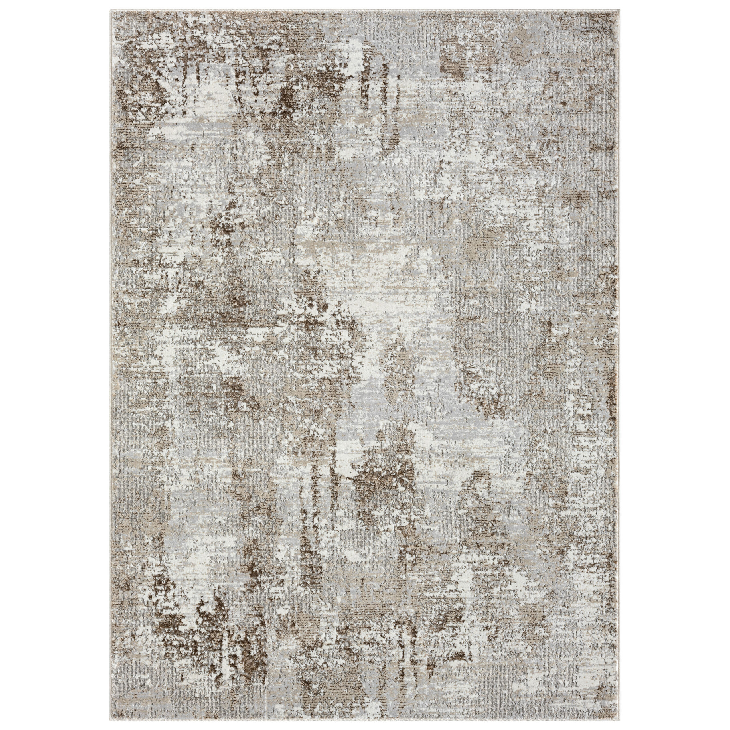 Origin 21 Beige Shimmer 9 x 12 (ft) Loomed Polyester Beige Rectangular Indoor Abstract Spot Clean Only Pet Friendly Area rug