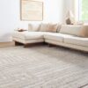 Origin 21 Alabaster Stone 10 x 13 (ft) Loomed Polyester Neutral Rectangular Indoor Geometric Industrial Spot Clean Only Pet Friendly Area rug