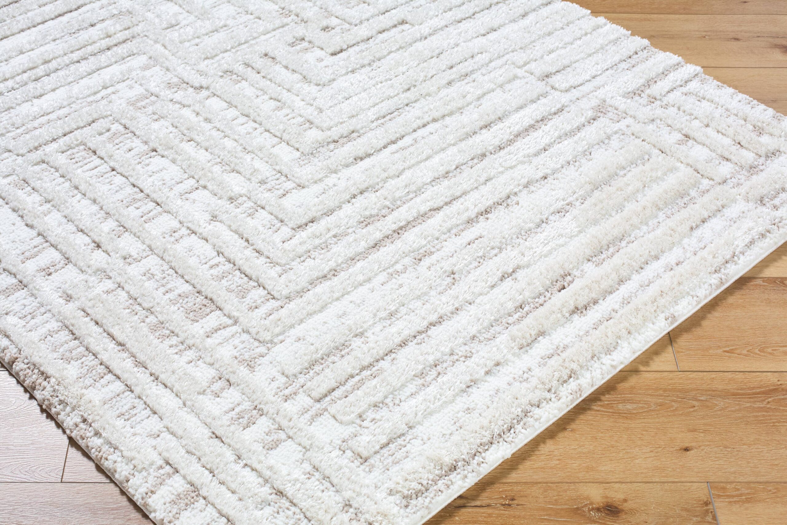 Origin 21 Alabaster Stone 10 x 13 (ft) Loomed Polyester Neutral Rectangular Indoor Geometric Industrial Spot Clean Only Pet Friendly Area rug