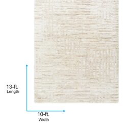 Origin 21 Alabaster Stone 10 x 13 (ft) Loomed Polyester Neutral Rectangular Indoor Geometric Industrial Spot Clean Only Pet Friendly Area rug