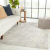 Origin 21 Frosted Vision 9 x 12 (ft) Loomed Polyester ivory, gray, gold, light blue, and a hint of dark charcoal. Rectangular Indoor Abstract Global Spot Clean Only Pet Friendly Area rug